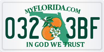 FL license plate 0323BF