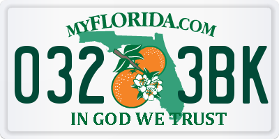 FL license plate 0323BK