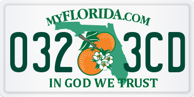FL license plate 0323CD
