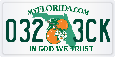 FL license plate 0323CK