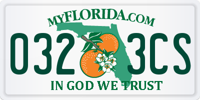 FL license plate 0323CS