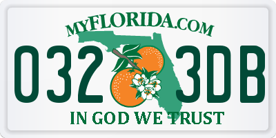 FL license plate 0323DB
