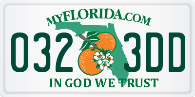FL license plate 0323DD