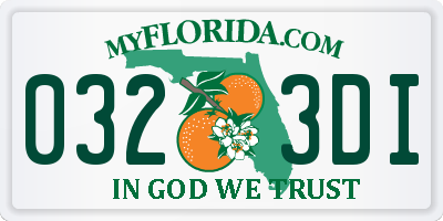 FL license plate 0323DI