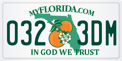 FL license plate 0323DM