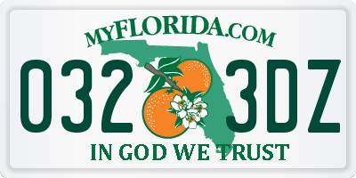 FL license plate 0323DZ