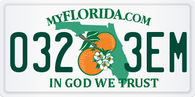 FL license plate 0323EM