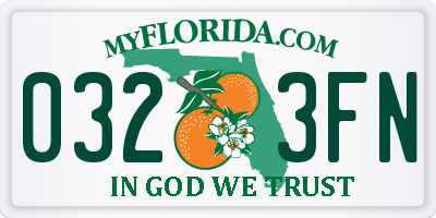 FL license plate 0323FN