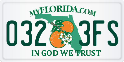 FL license plate 0323FS