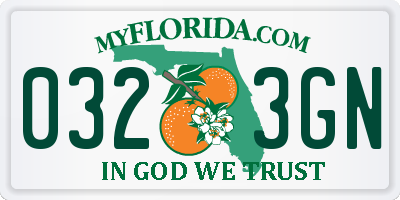 FL license plate 0323GN