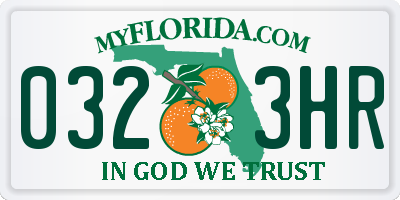 FL license plate 0323HR