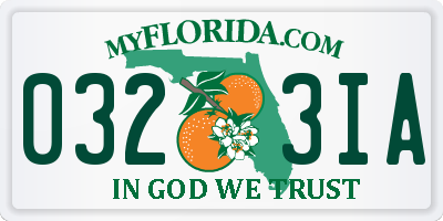 FL license plate 0323IA