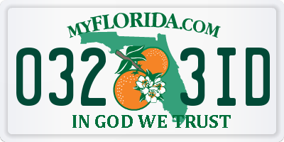 FL license plate 0323ID