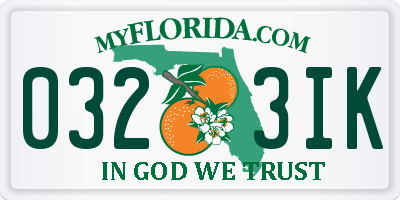 FL license plate 0323IK