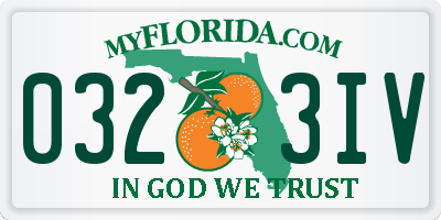 FL license plate 0323IV