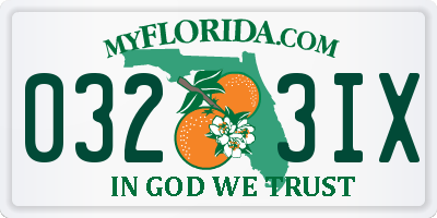 FL license plate 0323IX