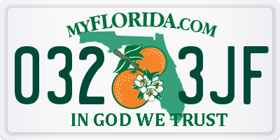 FL license plate 0323JF