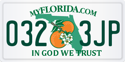 FL license plate 0323JP