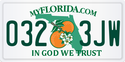 FL license plate 0323JW