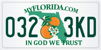 FL license plate 0323KD