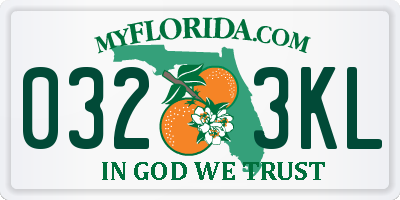 FL license plate 0323KL