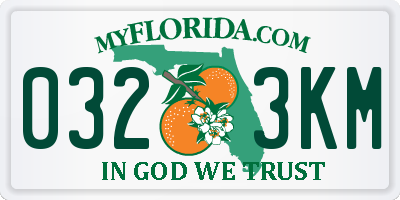 FL license plate 0323KM