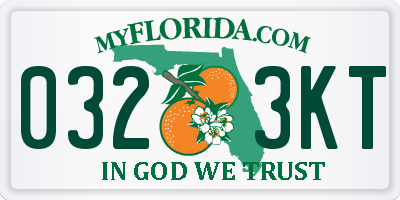 FL license plate 0323KT