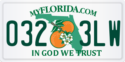 FL license plate 0323LW