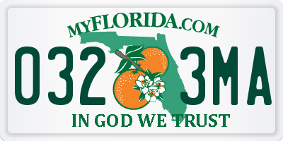 FL license plate 0323MA