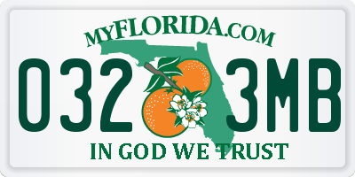 FL license plate 0323MB