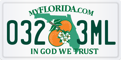 FL license plate 0323ML