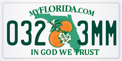 FL license plate 0323MM