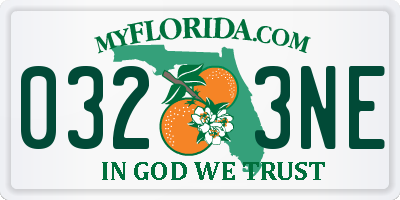 FL license plate 0323NE