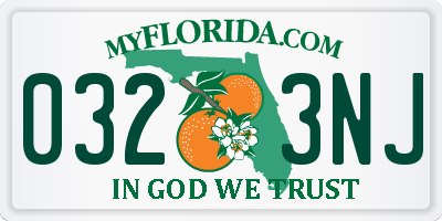 FL license plate 0323NJ