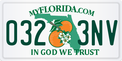 FL license plate 0323NV
