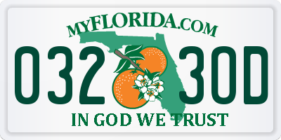FL license plate 0323OD