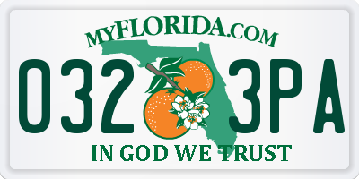 FL license plate 0323PA