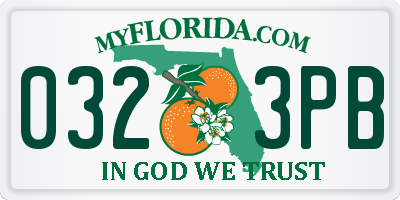 FL license plate 0323PB