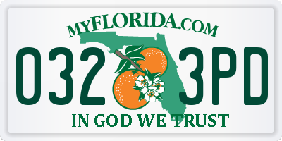 FL license plate 0323PD