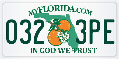 FL license plate 0323PE