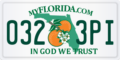 FL license plate 0323PI