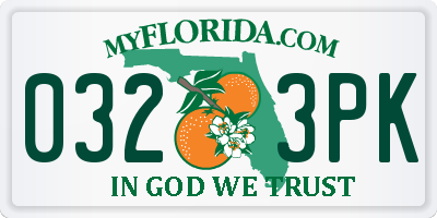 FL license plate 0323PK