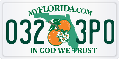 FL license plate 0323PO