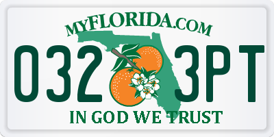 FL license plate 0323PT