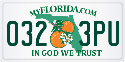FL license plate 0323PU