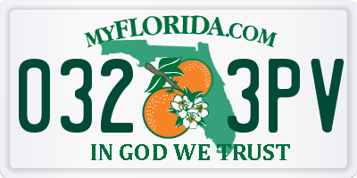 FL license plate 0323PV
