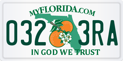 FL license plate 0323RA