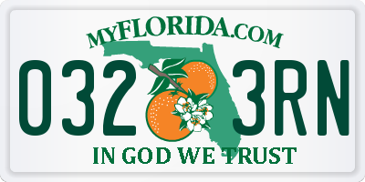 FL license plate 0323RN