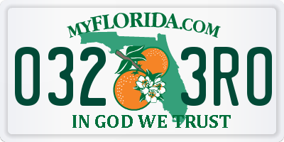 FL license plate 0323RO