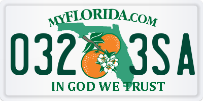 FL license plate 0323SA